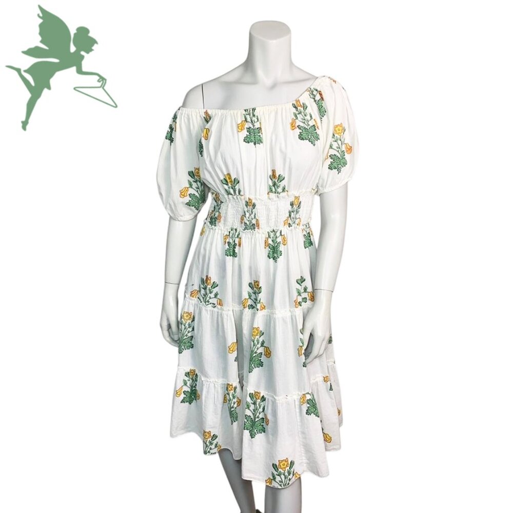 CJ LAING Daisy Midi Garden Girl Dress in Primrose Cotton Print - Picture 3 of 13